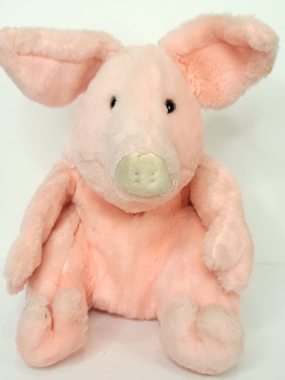 1987 Rich's Exclusive Priscilla Pink Pig Plush 14” Stuffed Animal No Xmas Bib